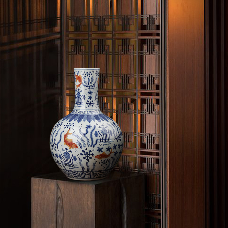 Insert jingdezhen ceramic vases, antique porcelain vase Chinese porcelain of the sitting room TV ark, porch decoration furnishing articles