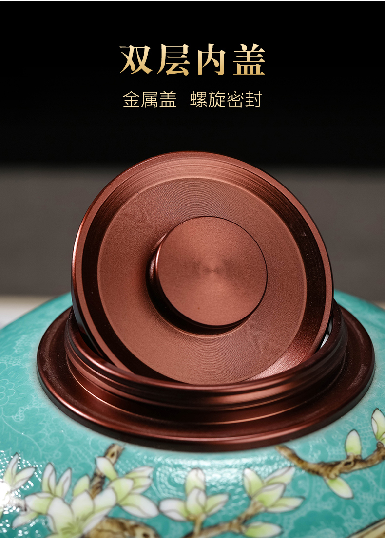 Jingdezhen ceramic food grade storage wake POTS sealed jar with cover the tea pot manual trumpet a kilo