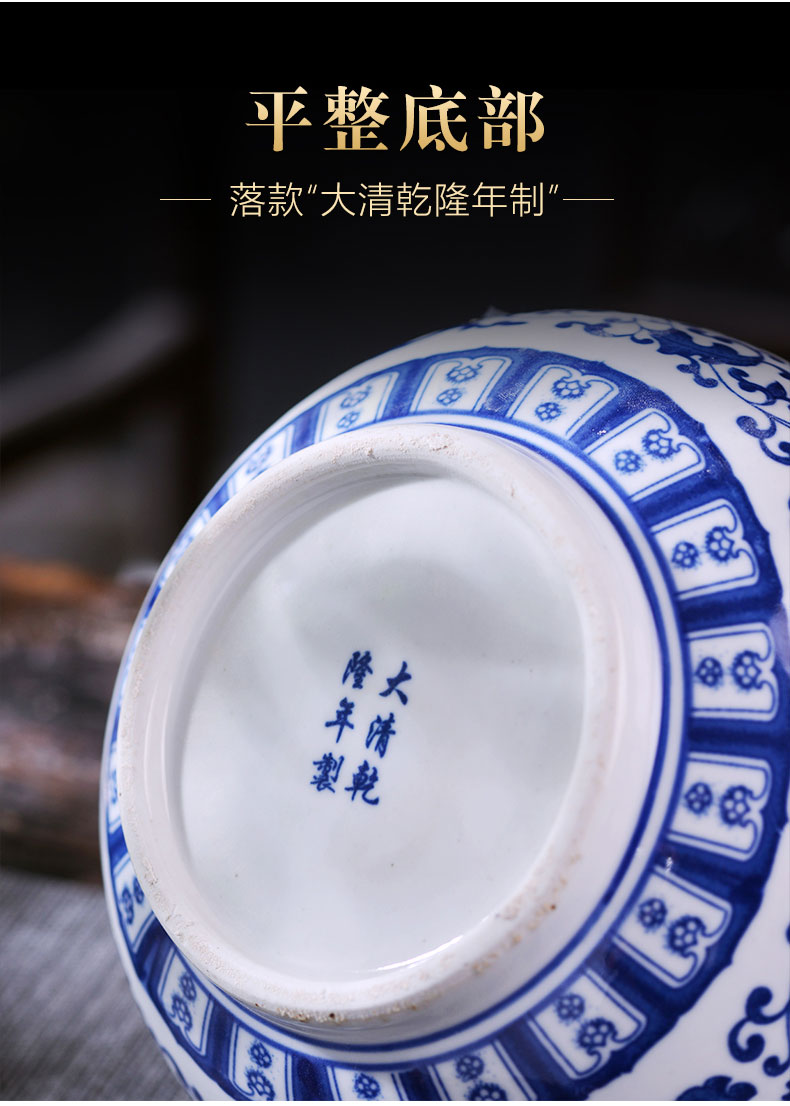 Canister of snacks of jingdezhen ceramics storage jar with cover seal household ceramic POTS awake trumpet the receive tea boxes