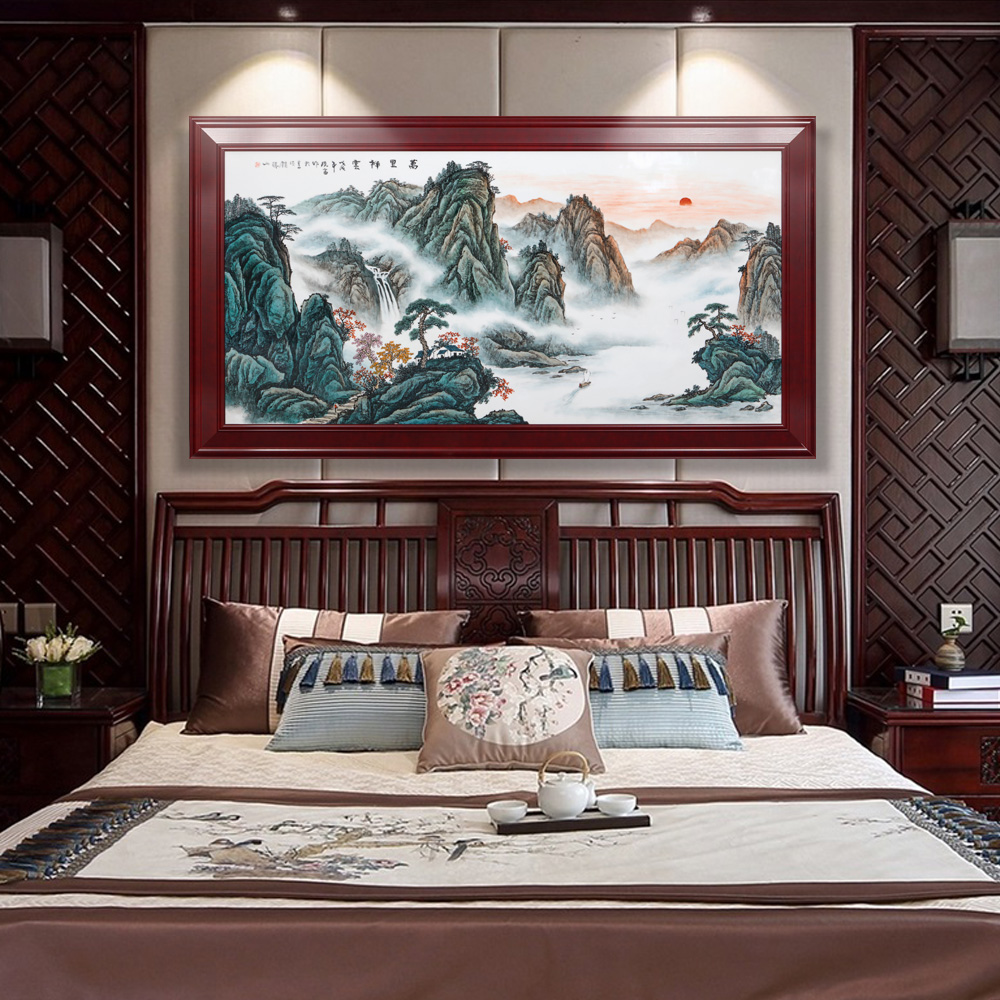 Jingdezhen porcelain plate painting the living room sofa background wall mural decoration restaurant famous hand - made scenery hang a picture