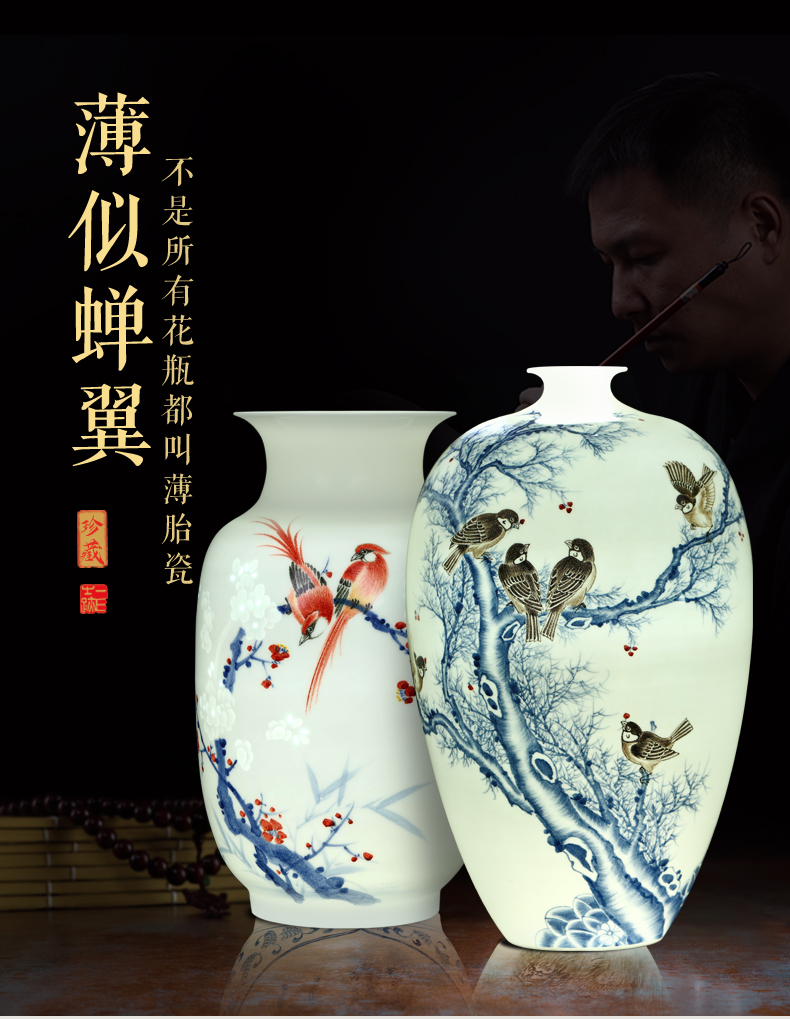 The Master of jingdezhen ceramics vase hand - made Chinese flower arranging sitting room adornment rich ancient frame study office furnishing articles