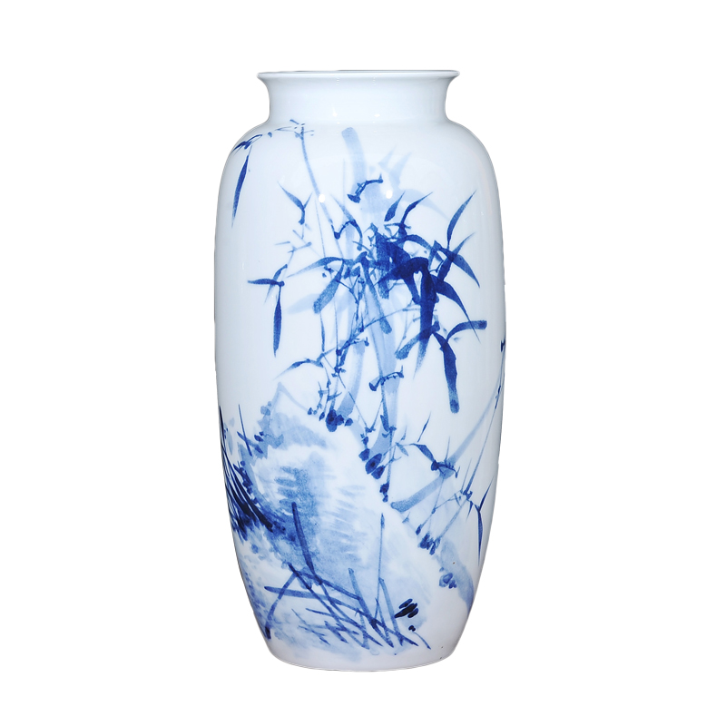 Jingdezhen ceramic lrene hand - made LanZhu figure vase flower fashionable Chinese style classical home furnishing articles in the living room