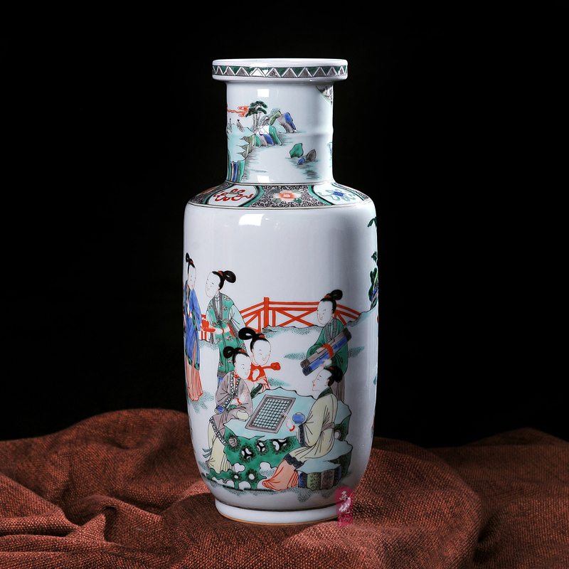 Archaize of jingdezhen porcelain enamel figures show ceramic vase household fashionable sitting room process decorative furnishing articles