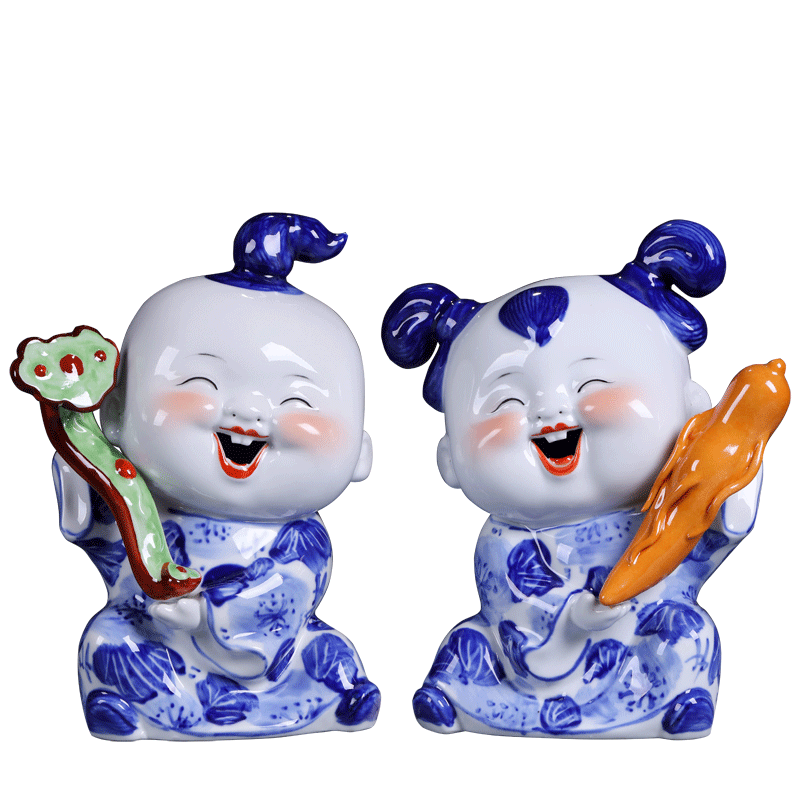 I couples of jingdezhen ceramics handicraft gifts creative decorations furnishing articles home sitting room of Chinese style decoration