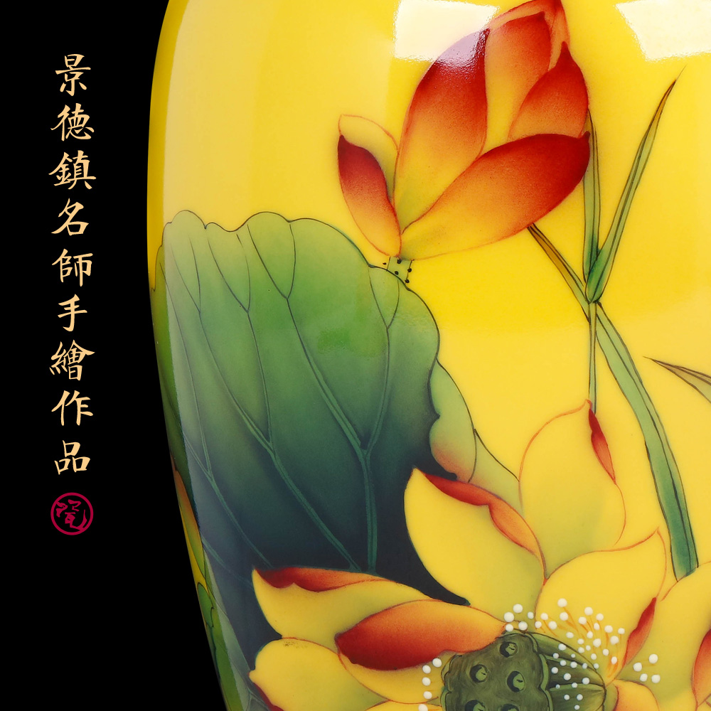 Jingdezhen ceramics furnishing articles hand - made of lotus pond scent vase Chinese style household table decoration decoration