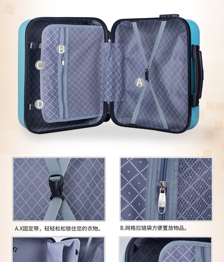 Hộp mật khẩu vali vali nhỏ vali 18 inch lên máy bay vali kéo