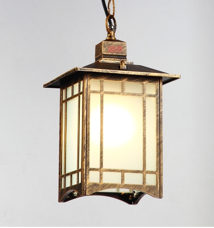 Outdoor chandelier waterproof American yangtai corridor Chinese style outdoor garden villa European style aluminum home garden chandelier