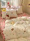 ins Wind Cartoon Cat Pure Cotton Four-Piece Set 100% Cotton Bed Sheet Duvet Cover Quilt Cover Fitted Sheet Dormitory Bed Three-Piece Set