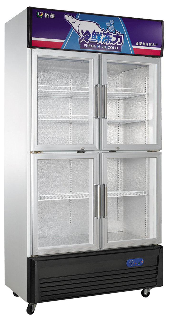 Jinling G 588L4 four-door glass display cabinet commercial direct cooling single temperature vertical fresh-keeping refrigerator special offer