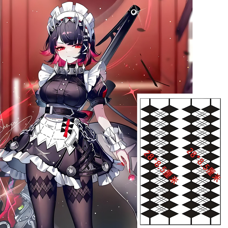 Game Zero Zone Shark Girl Aileen Tattoo Sticker Anime Exhibition Cos Waterproof Realistic Long-Lasting Thigh Prop Sticker