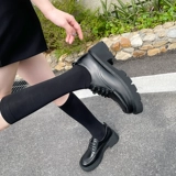 Обувь для кожаной обуви в английском стиле, зимние демисезонные флисовые лоферы на платформе, туфли, в британском стиле, 2022