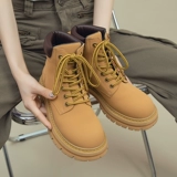 Martens, ботинки на платформе, короткие сапоги, из натуральной кожи, коллекция 2023, осенние