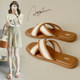 Women's slippers 2026 new summer French soft-soled mother's outer wear sports sandals flat-soled slip-on women's sandals