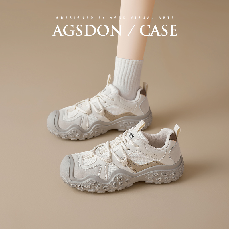 Augu Shiden Outdoor Hiking Shoes Thick-Soled 2026 Spring New Dad Shoes Lightweight Walking Sneakers Casual Shoes