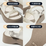 Универсальные сандалии, обувь на платформе, французский стиль, материал