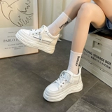 [Нет возврата, нет обмена] Белые женские туфли 2025, новые популярные весенне-осенние универсальные тренировочные туфли на толстой подошве, парусиновые кроссовки