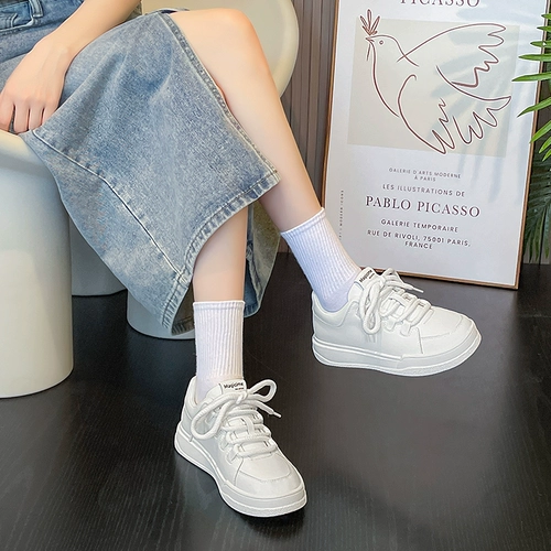 Летняя высокая белая обувь на платформе, универсальная спортивная спортивная обувь, кроссовки