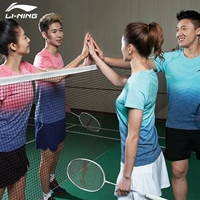 Li Ning, форма для бадминтона, спортивная быстросохнущая дышащая футболка, впитывает пот и запах