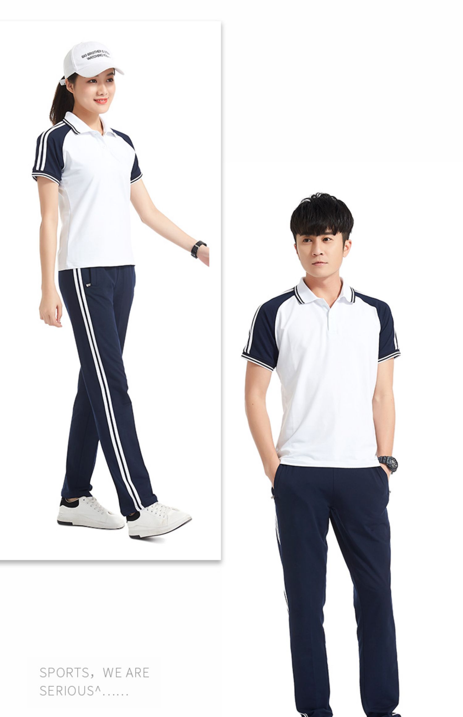 Bộ đồ thể thao nam mùa hè ngắn tay phụ huynh-trẻ em thể thao nữ trung học cơ sở học sinh trung học đồng phục đồng phục trò chơi thể thao - Thể thao sau quần áo thể thao