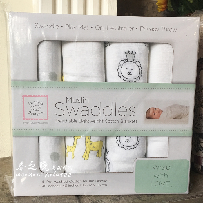 American muslin Swaddles newborn baby gauze wrap quilt swaddle 4