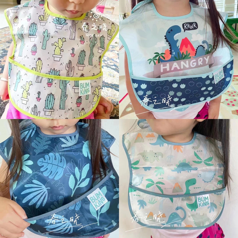 In stock American Bumkins baby bibs large waterproof bib food eat bib saliva towel sweet Xin with the same paragraph