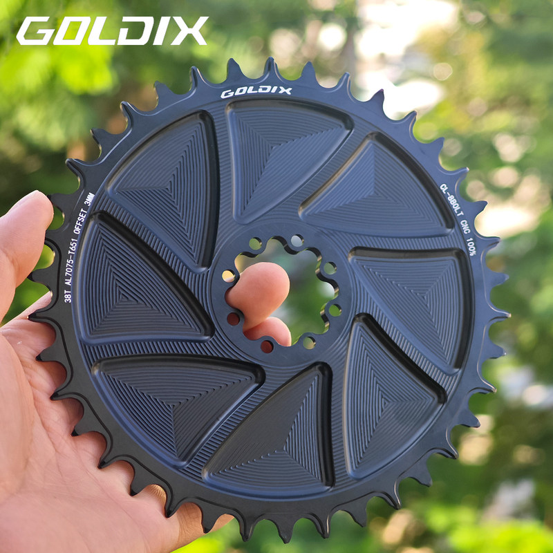 Goldix 8-Bolt Direct Mount Chainring Positive and Negative Tooth Closed Chainring Offset 3mm Single Chainring 10/11/12 Speed Cnc Sprocket