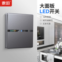 Home V8 dark gray switch socket Home large panel LED switch USB five-hole wall concealed power outlet