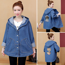 Pregnant womens spring coat cardigan casual loose windbreaker womens short belly cover plus size pregnant womens denim top spring and autumn tide