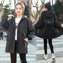 2024 New Maternity Windbreaker Spring and Autumn Clothes Mid-Length Korean Style Loose Large Size 200 Jin Fat MM Maternity Jacket Autumn