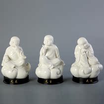 Three-free little monk Monk lucky poetic ceramic mini piano little monk home decoration creative birthday ornaments