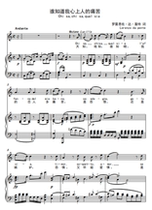 Who knows the pain of my love-C Tune 2 yuan and other tune 10 yuan F bG G bA B C D bE E