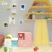 Childrens center long cabinet Kindergarten toy locker Campus solid wood cabinet Early education institution storage cabinet customization