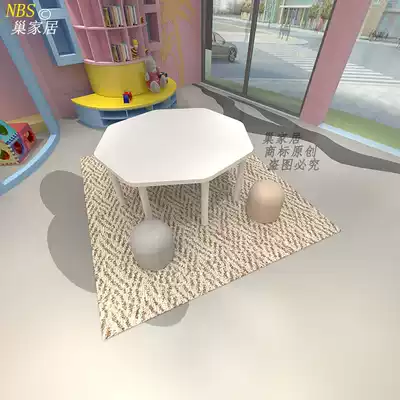 Nordic style kindergarten children's table and stool set Early education training center table and chair combination toy table and stool customization