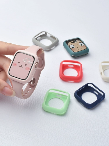 Применимо AppleWatch Candy Silicon Silicon Spatective Case S8 Цветовая рама очарование IWATCHS7/6/5/4/3/2/1/SE возрастное возраст кремниевой полая мягкая оболочка 41 мм/45 мм защитная крышка не повреждена.
