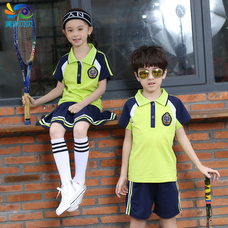 Kindergarten Garden Suit Summer Dress New Yingren Suit Elementary School Kids School Uniforms Children's Pure Cotton Sports Team Clothing Teacher Clothing 