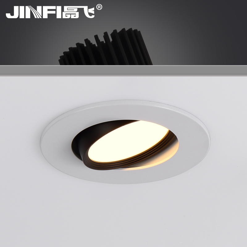 Ultra-slim cylinder light LED ceiling lamp Embedded suspended ceiling Domestic spotlight adjustable angle 7 5 Drilling three-color walkway light