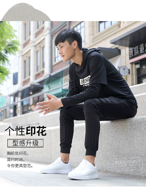 Áo thun thể thao nam 361 thu đông 2018 mới 361 độ lỏng cổ tròn trùm đầu áo len dài tay nam áo hoodie nỉ