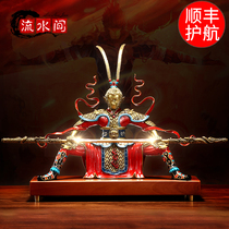In the flowing water the Great Sage of Equaling Heaven pure copper ornaments fighting against the Buddha Sun Wukong Jingsi office desktop porch decorations