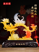 Happy swan ornaments in flowing water wedding bedroom decorations creative wedding gifts for friends and girlfriends