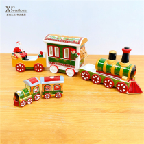 Ceramic train-shaped candle holder German creative ornaments Santa Claus candle holder decoration gift childrens gift