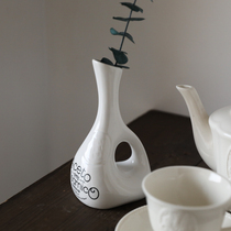W1962 export US R brand Nordic style design White English ceramic fine mouth vase flower Flower kitchen oil bottle