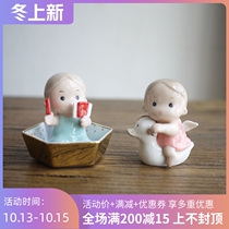 W1962 exported to the United States handmade ceramic big head Angel doll cute small ornaments children gift