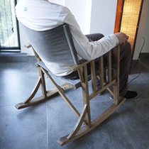 W1962 export European American country style all solid wood oak washed canvas folding rocking chair Leisure outdoor