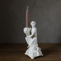  W1962 European new high temperature ceramic retro European goddess candlestick ornaments Hand-made goddess modeling ornaments