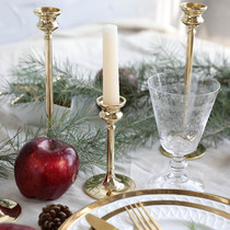 W1962 new European antique candlestick reengraved version retro all copper candlestick High School low ornaments brass
