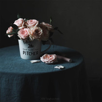 W1962 export European pure linen blue gray tablecloth large tablecloth 180*240 French blue tablecloth