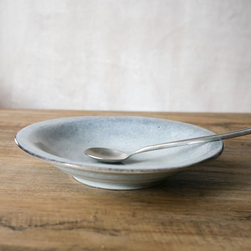 W1962 Nordic wind hand pinch irregular high temperature ceramic kiln color change retro high plate practical reverse dinner plate