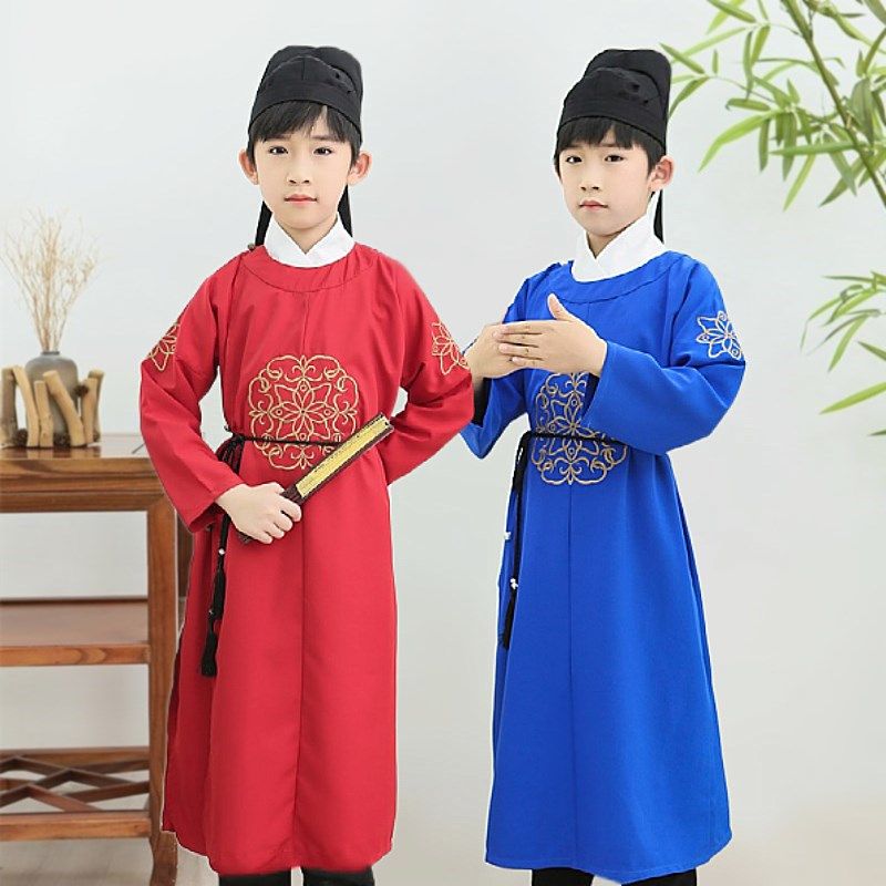 Chinese style Gongfeng Children's Han clothes Boys' ancient dress-shaped Yuanyao Spring Summer and Autumn State performance Chinese Wind Tang Loaded Round Robes