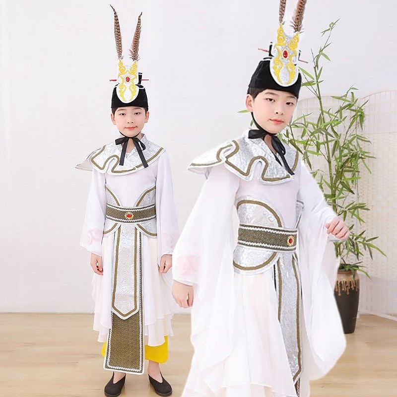 Chinese style children's Mulan speech Guoxue ancient costume Hanfu Ziyue dance festival Kong music dance performance Hua Mulan performance clothing