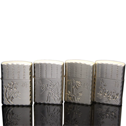 Латунная золотая матовая зажигалка ручной работы на керосине